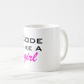 Code mögen eine Mädchen-Tasse Kaffeetasse (VorderseiteRechts)