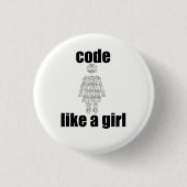 Code mögen einen Mädchen-Knopf Button (Vorderseite)