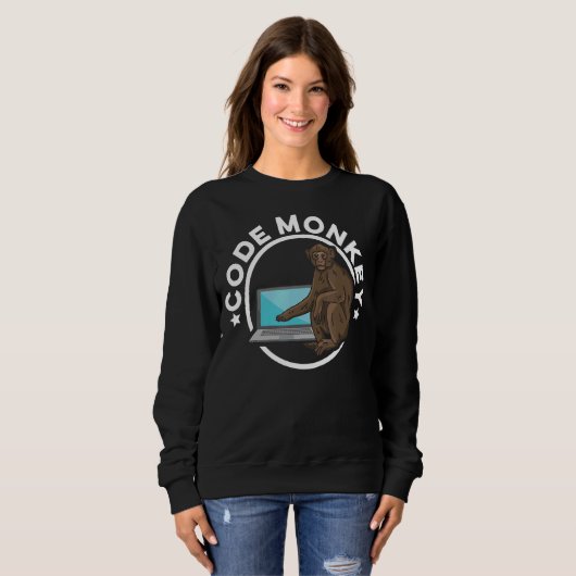 Code Monkey Programming Coder Software-Entwickler  Sweatshirt (Vorne ganz)