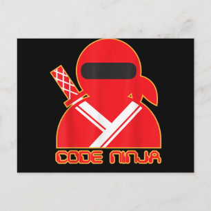 Code Ninja Computer-Codierungsingenieur Lustige Li Ankündigungspostkarte