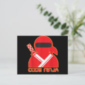 Code Ninja Computer-Codierungsingenieur Lustige Li Ankündigungspostkarte (Stehend Vorderseite)
