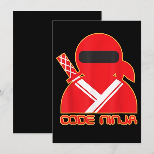 Code Ninja Computer Coding Engineer Funny Lovers Einladung (Vorne/Hinten)