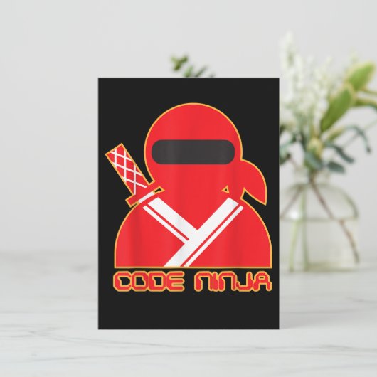 Code Ninja Computer Coding Engineer Funny Lovers Einladung (Stehend Vorderseite)