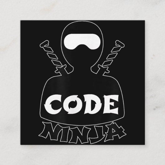 Code Ninja Computer Coding Engineer Funny Lovers Quadratische Visitenkarte (Vorderseite)