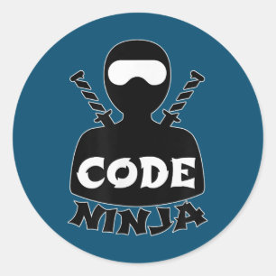 Code Ninja Computer Coding Engineer Funny Lovers Runder Aufkleber
