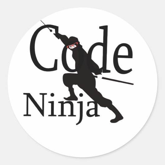 Code Ninja Runder Aufkleber (Vorderseite)