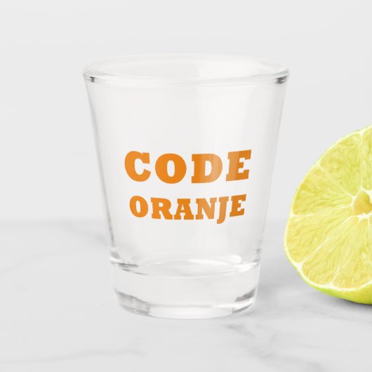 Code Oranje Shot Glass: Embrace Dutch Pride Schnapsglas (Vorderseite)
