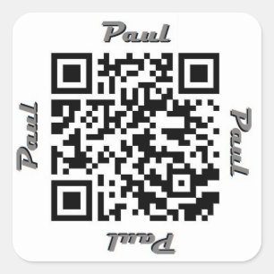 Code-personalisierter NAMENSaufkleber Pauls QR Quadratischer Aufkleber