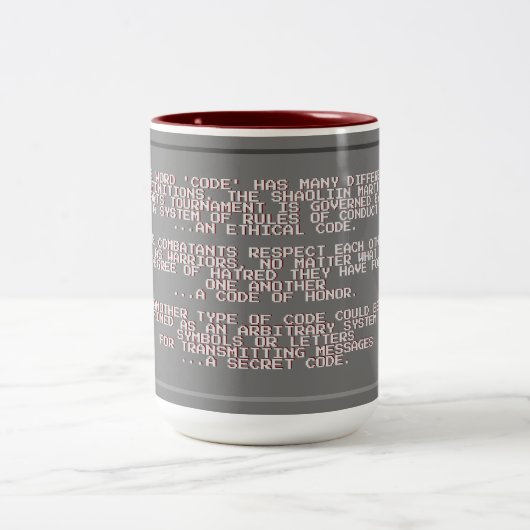 Code-Pokal Zweifarbige Tasse (Mittel)