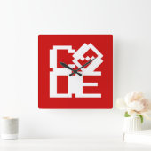 CODE QUADRATISCHE WANDUHR (Zuhause)