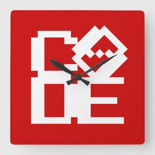 CODE QUADRATISCHE WANDUHR (Vorderseite)