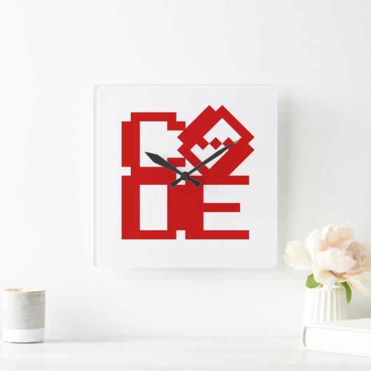 CODE QUADRATISCHE WANDUHR (Zuhause)