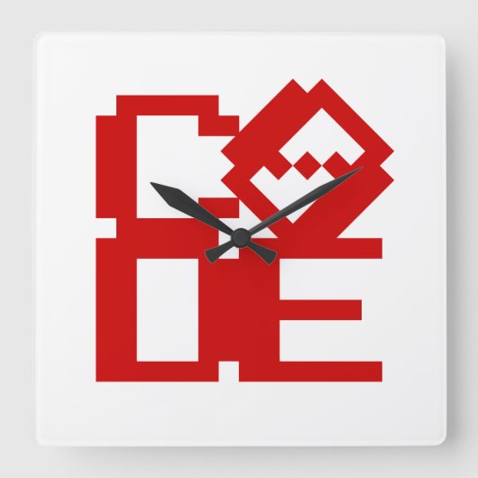 CODE QUADRATISCHE WANDUHR (Vorderseite)