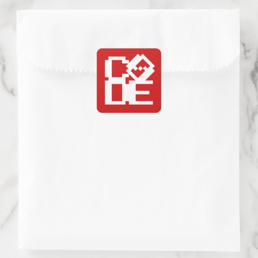 CODE QUADRATISCHER AUFKLEBER (Tasche)