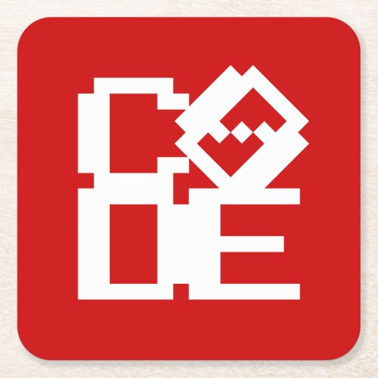 CODE RECHTECKIGER PAPPUNTERSETZER (Vorderseite)