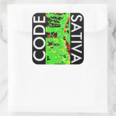 CODE SATIVA QUADRATISCHER AUFKLEBER (Tasche)