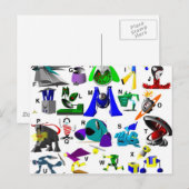 Code-Schlüssel - Roboter Postkarte (Vorne/Hinten)