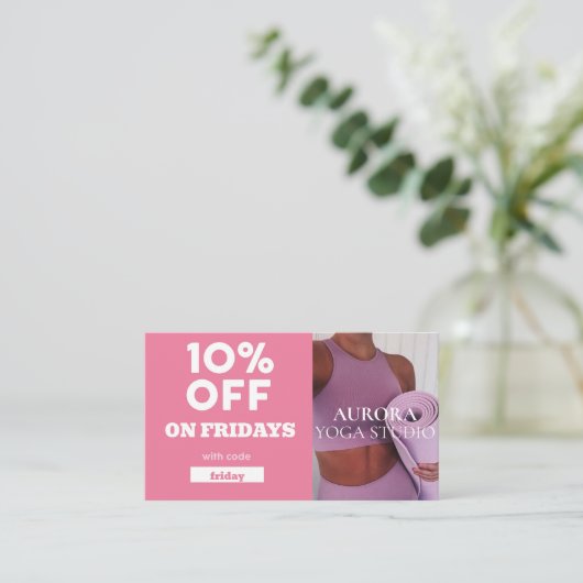 Code-Sonderaktion für Yoga Studio Visitenkarte (Stehend Vorderseite)