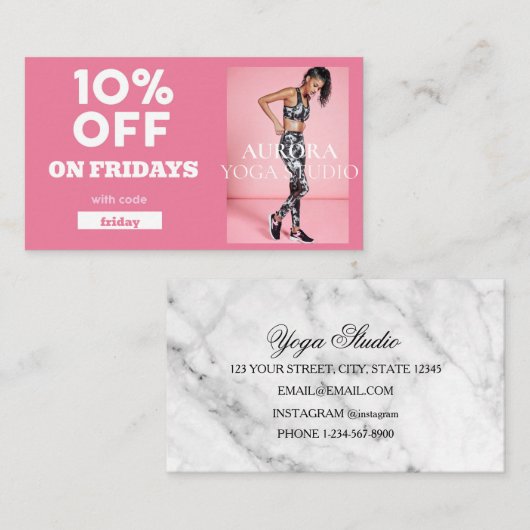 Code-Sonderaktion für Yoga Studio Visitenkarte (Vorne/Hinten)