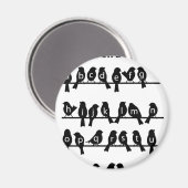Code-Taste - Vögel auf einem Kabel Magnet (Vorderseite/Rückseite)