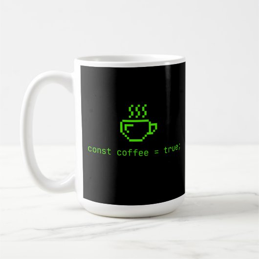 Code und Coffee Life sind gut Kaffeetasse (Links)