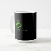 Code und Kaffee Leben ist gut Kaffeetasse (Vorderseite Links)