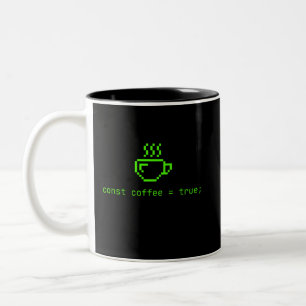 Code und Kaffee Leben ist gut Zweifarbige Tasse