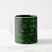 Code und Material - Schwarzes Zweifarbige Tasse (Vorderseite Links)