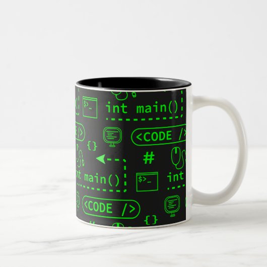Code und Material - Schwarzes Zweifarbige Tasse (Rechts)
