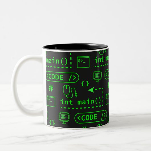 Code und Material - Schwarzes Zweifarbige Tasse (Links)