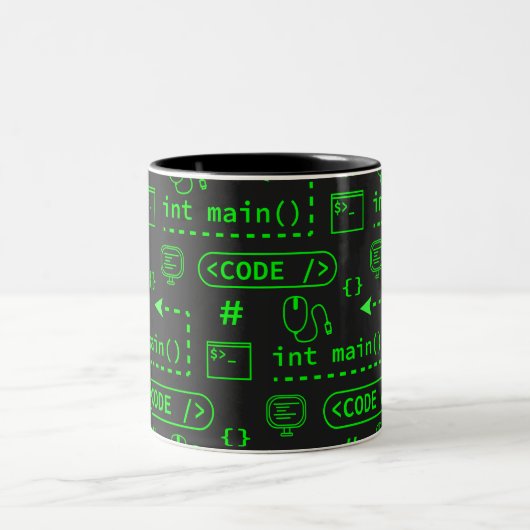 Code und Material - Schwarzes Zweifarbige Tasse (Mittel)