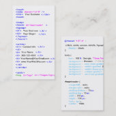 Code Visitenkarte (Vorne/Hinten)