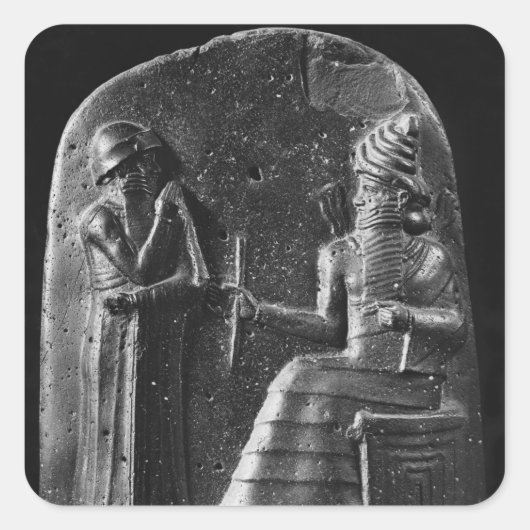 Code von Hammurabi, oben auf der Stele Quadratischer Aufkleber (Vorderseite)