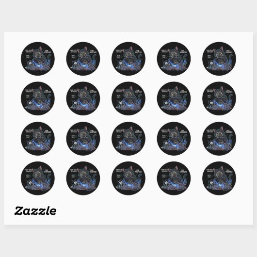 Code Whisperer Developer Cat Round Black Stickers (Blatt)