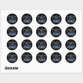 Code Whisperer Entwickler Katze Runde Schwarze Auf Runder Aufkleber (Blatt)