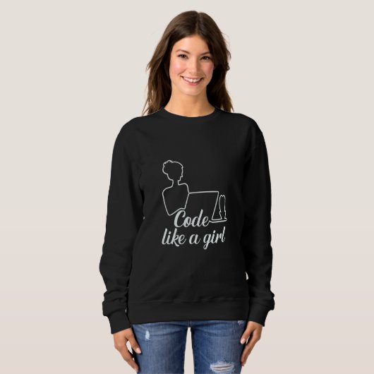 Code wie ein Mädchen für weibliche Programmierermä Sweatshirt (Vorne ganz)
