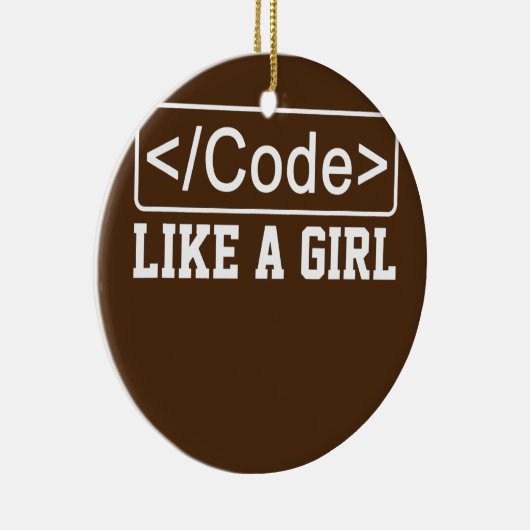 Code wie eine Girl Coder Programmiersoftware Keramik Ornament (Rechts)