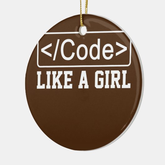Code wie eine Girl Coder Programmiersoftware Keramik Ornament (Links)