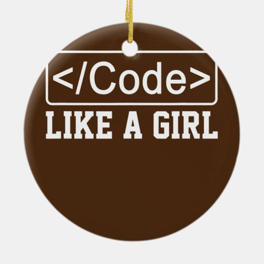 Code wie eine Girl Coder Programmiersoftware Keramik Ornament (Hinten)