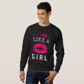 Code wie eine Girl Lips Coder Programmiersoftware  Sweatshirt (Vorne ganz)