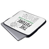 Coded Future Tech: Abstrakter algorithmischer Foot Laptopschutzhülle (Vorne Knopf)