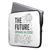 Coded Future Tech: Abstrakter algorithmischer Foot Laptopschutzhülle (Vorderseite Links)