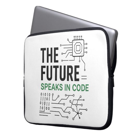 Coded Future Tech: Abstrakter algorithmischer Foot Laptopschutzhülle (Vorderseite Links)