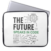 Coded Future Tech: Abstrakter algorithmischer Foot Laptopschutzhülle (Vorderseite)