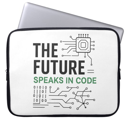 Coded Future Tech: Abstrakter algorithmischer Foot Laptopschutzhülle (Vorderseite)