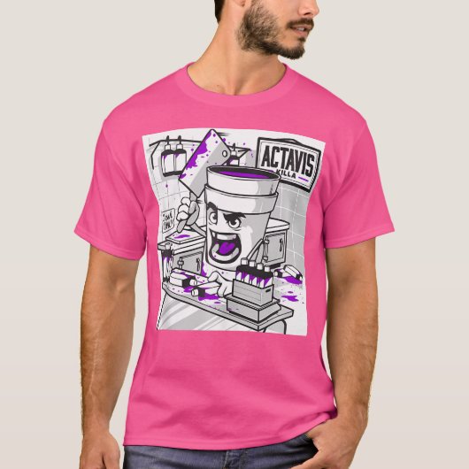 Codein Double Cup Lean Lila Drank Sizzurp Rap H T-Shirt (Vorderseite)