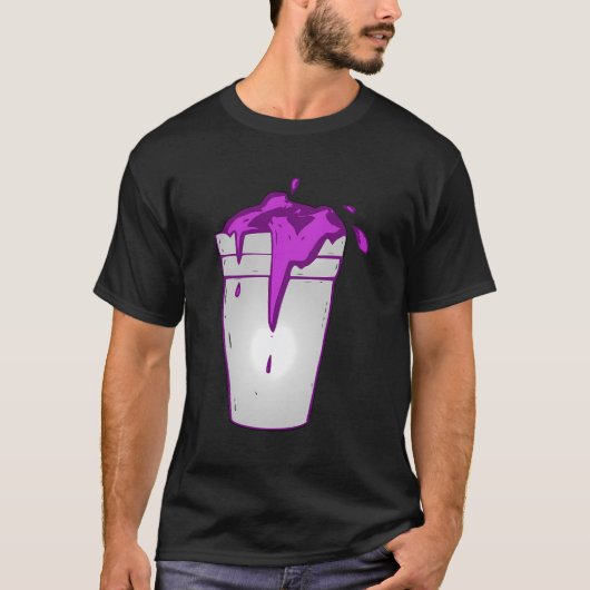 Codein Lean Double Cup Styrofoam Lila Drank CU T-Shirt (Vorderseite)