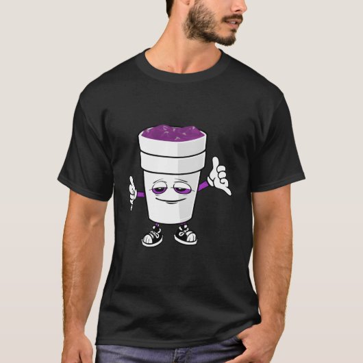 Codein Lila Drank Sizzurp Doppelcup Lean T-Shirt (Vorderseite)