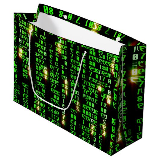 Codematrix Große Geschenktüte (Vorderseite Schrägansicht)