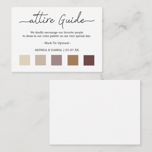 Codenummer des Hochzeitfarbenkleids Begleitkarte (Vorne/Hinten)